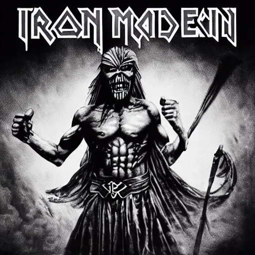 iron maiden a blind warrior covering his eyes album... | OpenArt