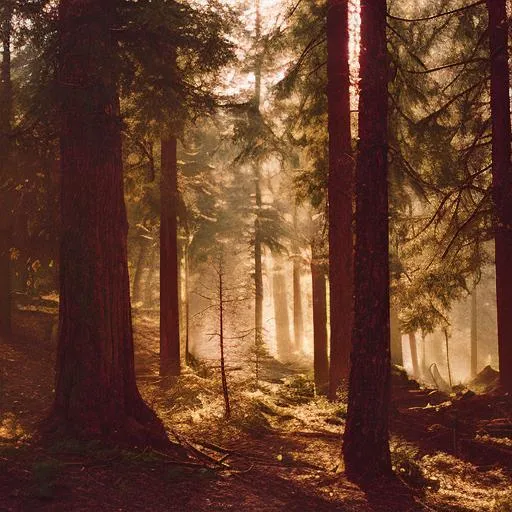 Prompt: sunlit forest