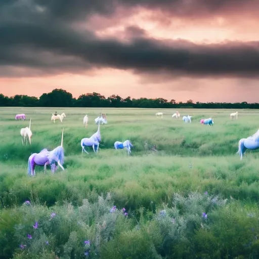 Prompt: field of unicorns