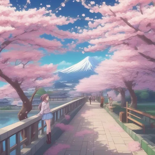Prompt: The air is still chilly, but cherry blossoms are beginning to bloom, whispering secrets to the wind, masterpiece, best quality, in isometric anime style
