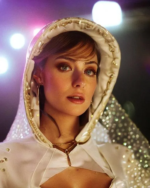 Prompt: Social media photo of a female elf, turkish Ethiopian ethnicity, sitting in a space age casino, designer clothes, low cut blouse, sheer chiffon blouse, detailed background, detailed face, sophie turner, mary elizabeth winstead, strong bronze accent, lifelike, photorealistic, sharp focus, natural lighting, tattoos, depth of field, elegant, beautiful, intricate details, matte, medium shot, render by adam martinakis and Jeremy Lipking and Gustave Moreau and Alfons Mucha and Greg rutkowski