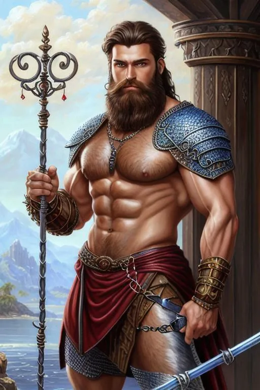 oil painting, male fantasy character, strong muscula... | OpenArt