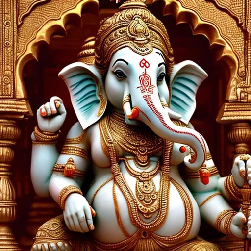 Prompt: god Ganesh in Udaipur city