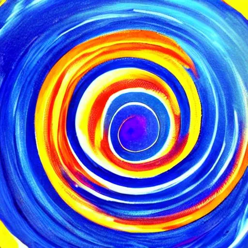 Prompt: blue orange dot spiral