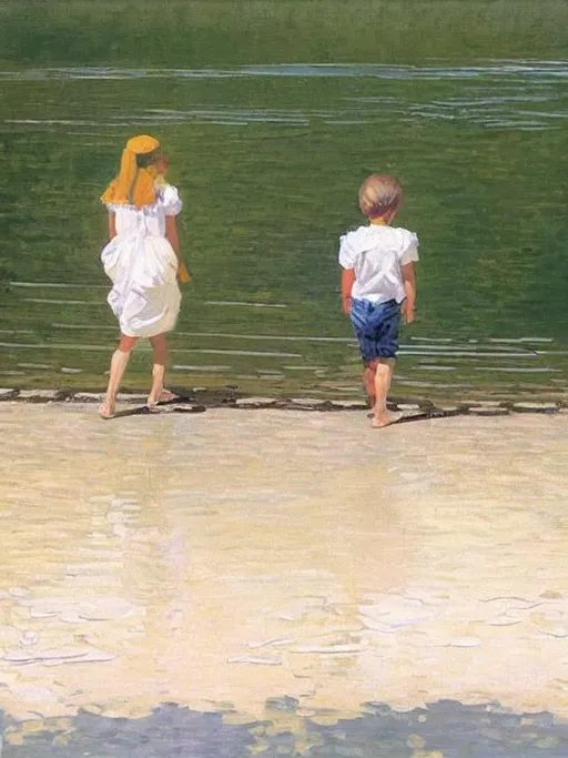 Prompt: Impressionism, bright oil colors, by jack vettriano