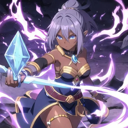 Prompt: epic stone mage dark skin