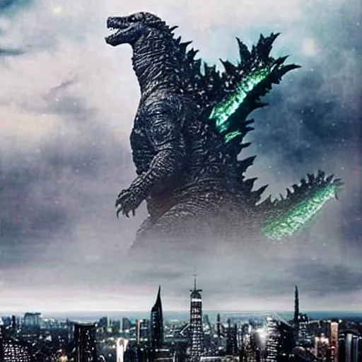 Prompt: godzilla in space