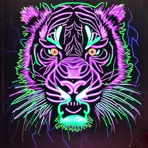 Prompt: neon voodoo tiger