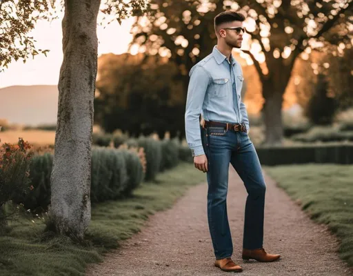 Prompt: doug dubois young men in the garden jeans (natural) cotton poignant ireland goodbye "There is no chance we will fall apart. There is no chance. There are no parts."