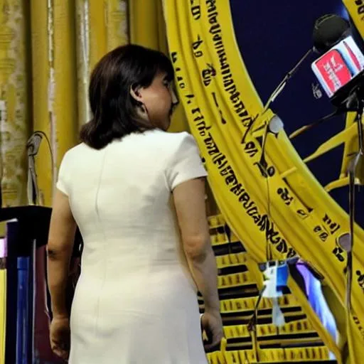 Priti Patel crossing her legs OpenArt