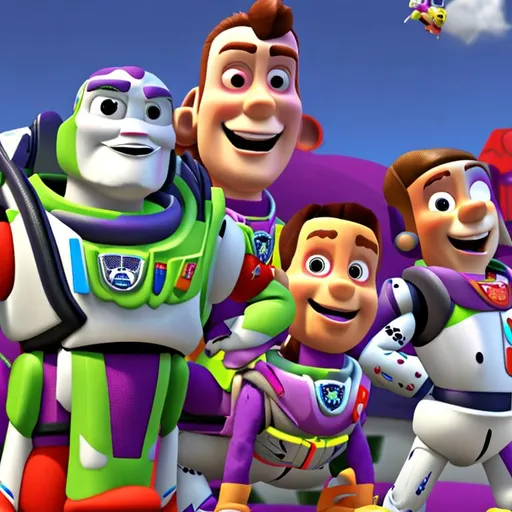 Prompt: Buzz lightyear and paw patrol in tachical gear
