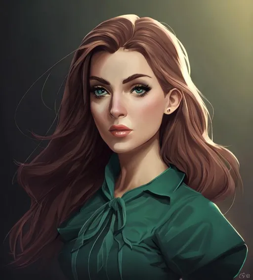 Prompt: Beautiful woman cartoon portrait