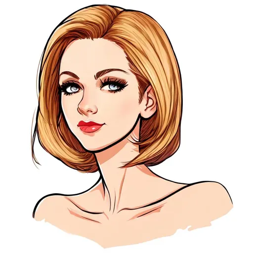 Prompt: Beautiful woman cartoon portrait 