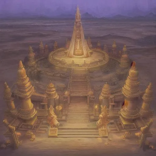 Prompt: a magical temple in the desert
