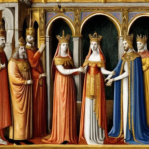 Prompt: The marriage between Charlemagne and Irene of Athens