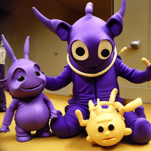 Prompt: Tinky winky is overwhelmed 