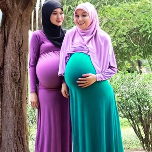 Prompt: Pregnant teens hijab 