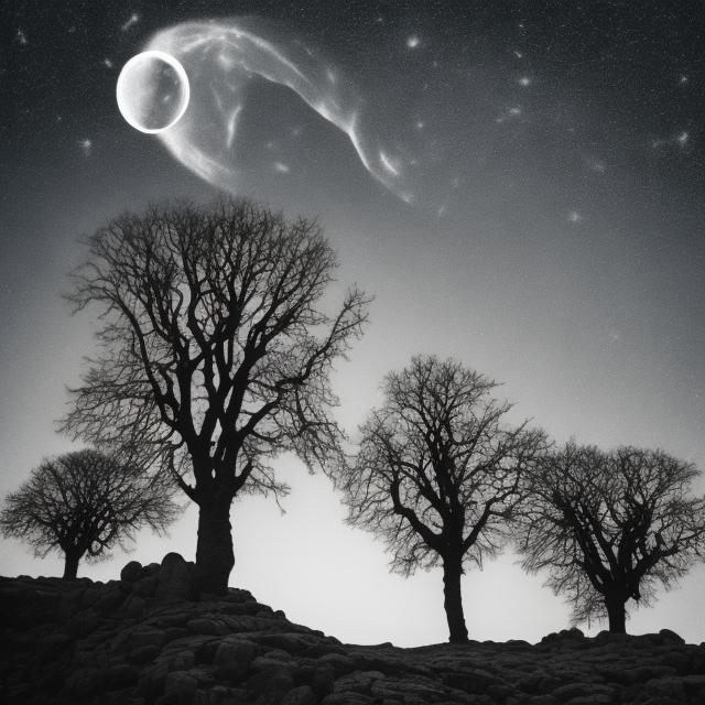 The elder trees having a secret meeting in the light... | OpenArt