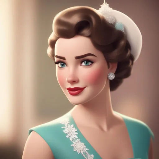 Prompt: elsa as a 1950s girl