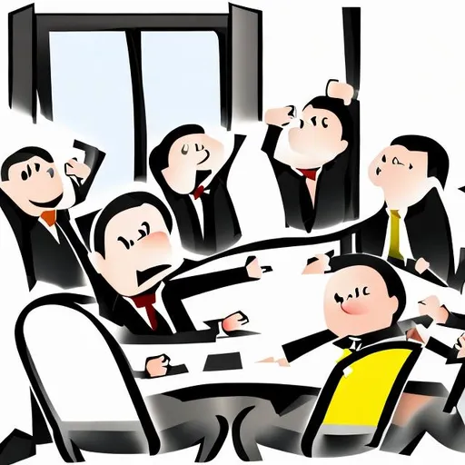 Prompt: sudden earthquake in a meeting clipart