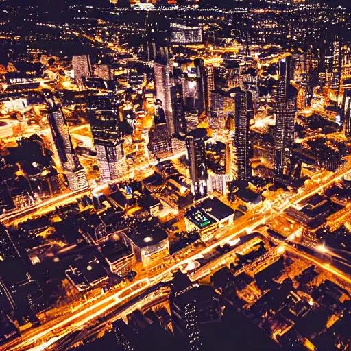 Prompt: An aerial view of a city at
night, long exposure,
instagram contest