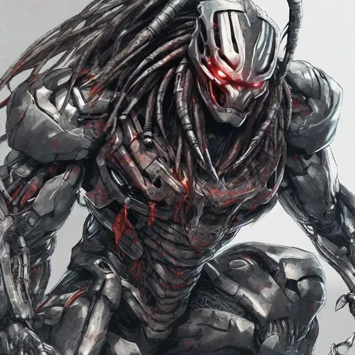 Prompt: Predator and Ultron combined 