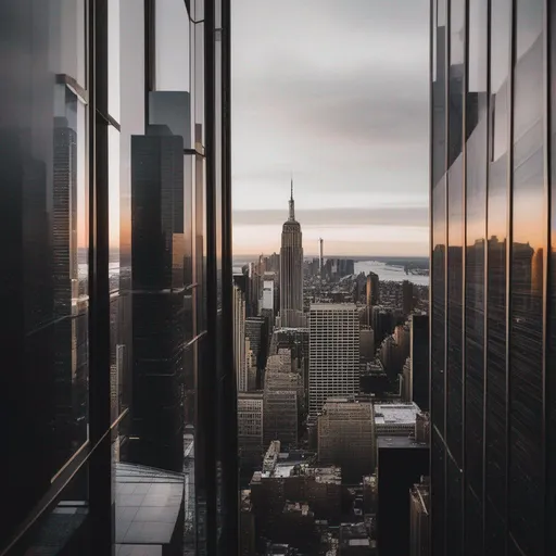 Prompt: view from a new york skyscraper