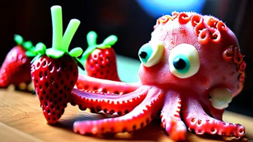 Prompt: strawberry octopus