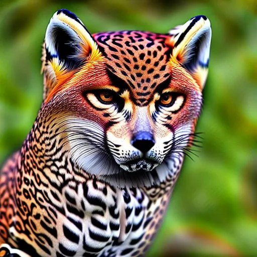 Prompt: Jaguar fox owl hybrid