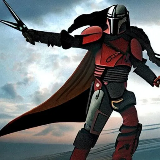 Prompt: A Klingon, that is mandalorian