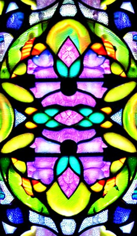 Stained -glass window, LSD, DMT, vivid color, insane... | OpenArt