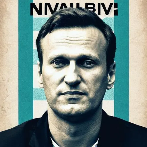 Prompt: Free Navalny poster, inspirational, Alexei Navalny, political prisoner, thoughtful, bird wing, cerulean 