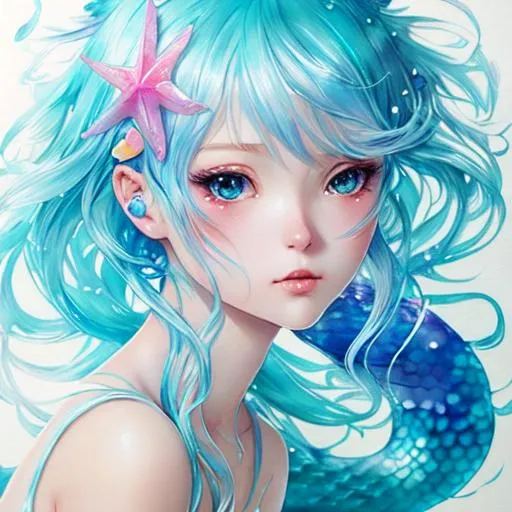 kawaii, cute, mermaid, anime Character Design, Unrea