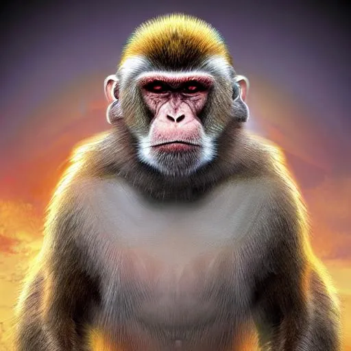 Prompt: Professionally illustrated art of a monkey  from Halo standing front of a white background, intricate details, full-body portrait, headshot, HDR, 64K, highly detailed, bright sun rays, best version, handlebar mustache