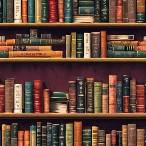 Prompt: Bibliothek, mit Regalen an allen Wänden, von unten nach oben fotographiert, Bücher fliegen zwischen den Regalen, haben Spaß, lustig, bunt, hyperrealistic, detailed, realistisch, detailgetreu