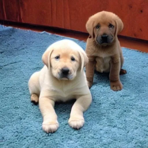 Prompt: pretty lab puppies