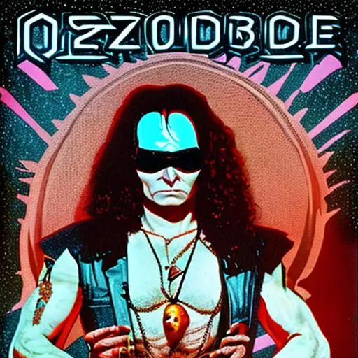 Prompt: 80s ozzy ozborne album cover