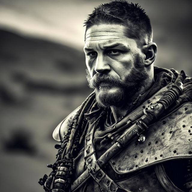 Tom Hardy, Beard, Detailed Face, Mad Max Armor, Scif