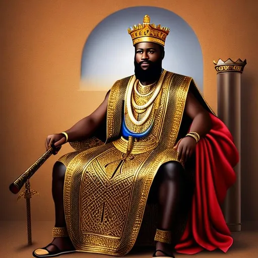 Prompt: african king of the bible 
