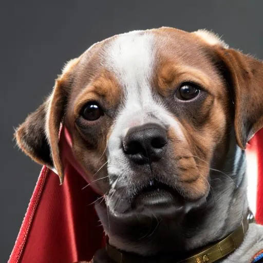 Prompt: supergirl as a dog, puppy, cartoon, cute