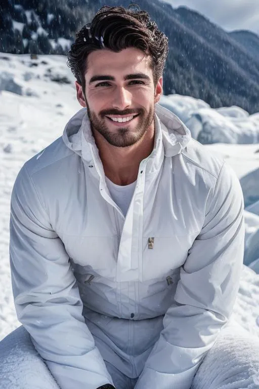 Prompt: a scene of ""hyperreal detailed face", "meditate", "lost in god", parsi hyperreal handsome rugged hypermasculine cute boy in hyperreal stormy snow mountain, calm smile, white kameez, detailed, hyperreal, sitting, arena, perfect composition, hyperrealistic, super detailed, 8k, high quality, trending art, trending on artstation, sharp focus, studio photo, intricate details, highly detailed, by greg rutkowski
