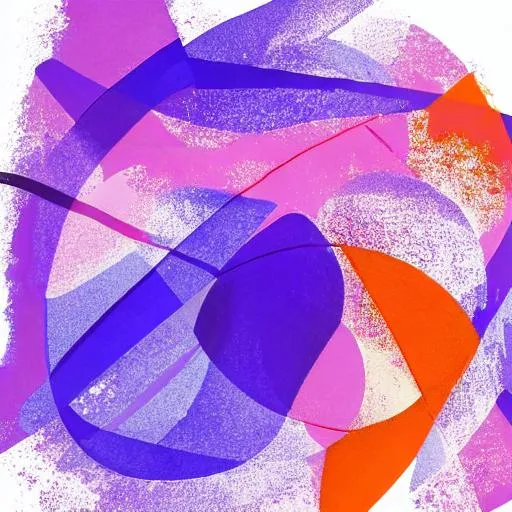 Prompt: Simple shapes art colors sketch abstract purple orange shapes waves white background
