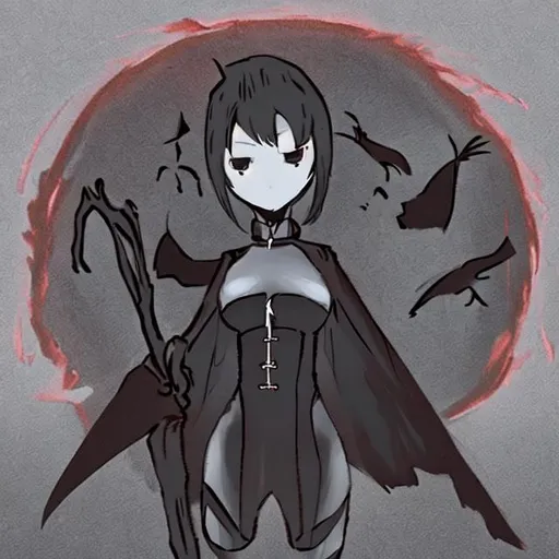 Prompt: Crow fission with girl