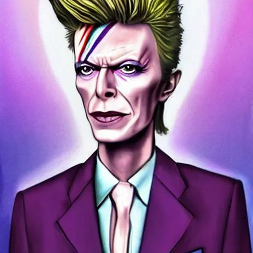 Prompt: David Bowie but he looks like Yoshikage Kira