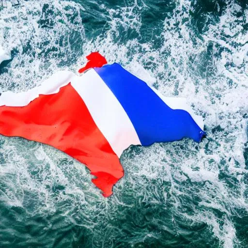 Prompt: Dutch flag in the sea