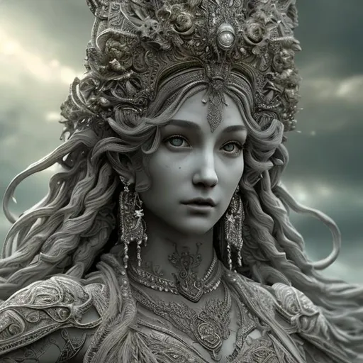 Prompt: Intricately detailed beautiful goddess of the earth hyper realistic extremely detailed dark cinematic 
