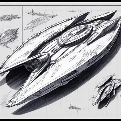 Prompt: detailed sharp design spaceship sketches, drawing