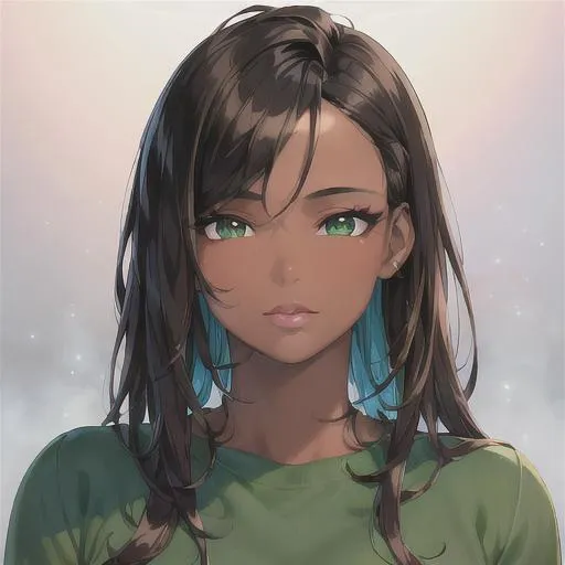 Prompt: (masterpiece, illustration, best quality:1.2), brown skin, messy black hair, green sharp eyes, wearing casual medevil clothing, best quality face, best quality, best quality skin, best quality eyes, best quality lips, ultra-detailed eyes, ultra-detailed hair, ultra-detailed, illustration, colorful, soft glow, 1 man