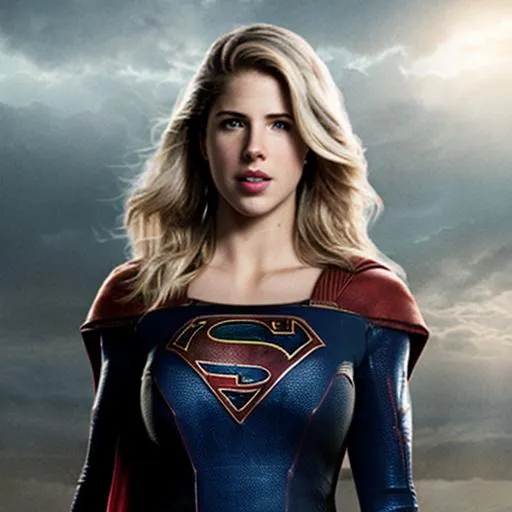 Prompt: emily bett rickards as supergirl