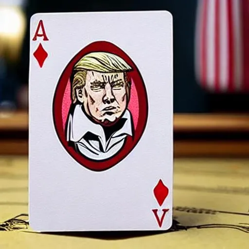 Prompt: Donald Trump as a character on a playing card